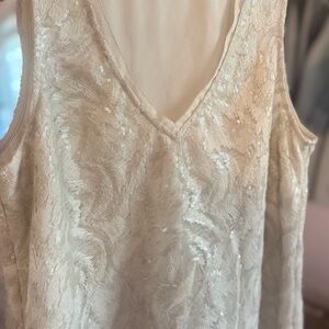 Elegant Silver Sequin Tank Top